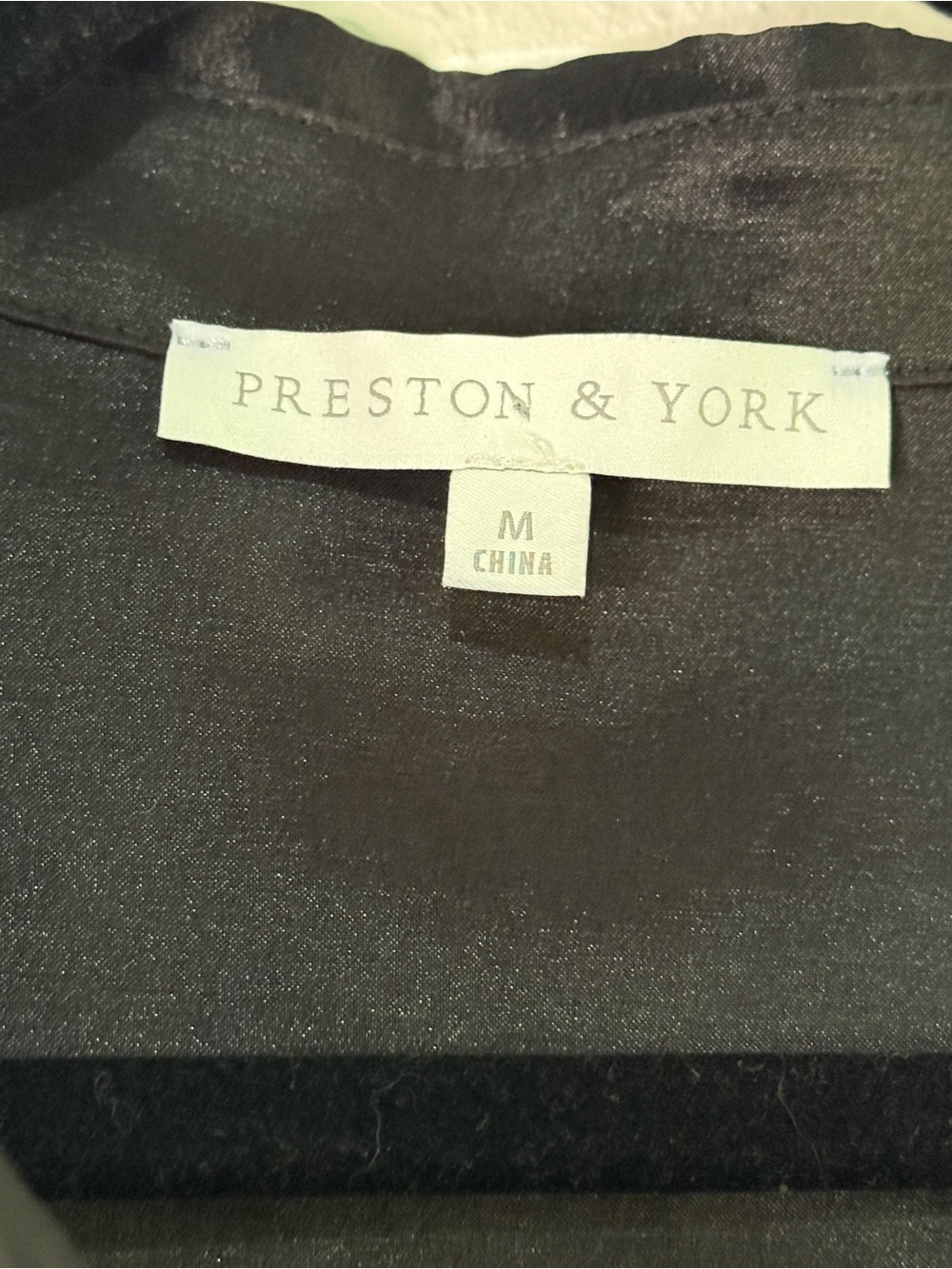 Preston & York Black Button-Accent Mini Dress with satin-like sheen. Sz M. - Picture 8 of 9